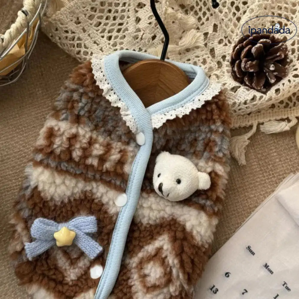 犬の服 ペット 犬服 秋冬用 保温 厚手 可愛い ベスト マスコット 小型犬 猫用 フリース 秋服 冬服用 ペット ギフト ID3174 ペット用品＞ウェア