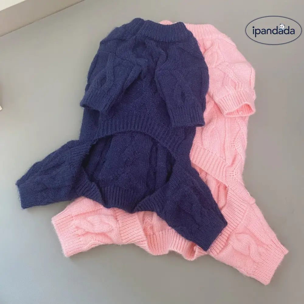 秋冬 新作 ペット 四脚 ニット 保温 セーター 犬 中小型 雪耐性 ビション ポメラニアン コーギー 帽子 ID2616