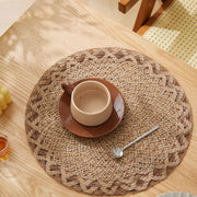 ID1304 ランチョンマット ジュート 手織り 和風 シンプル 丸型 耐熱 コースター おしゃれ SHEIN ナチュラル テーブルマット 無漂白 インテリア雑貨＞ファッション雑貨