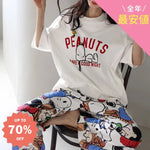 レディース パジャマ 短袖 長ズボン セットアップ 寝間着 ロングパンツ セットアップ リラックスウェア かわいい スヌーピー デザイン ルームウェア ID4382 レディース＞セットアップ