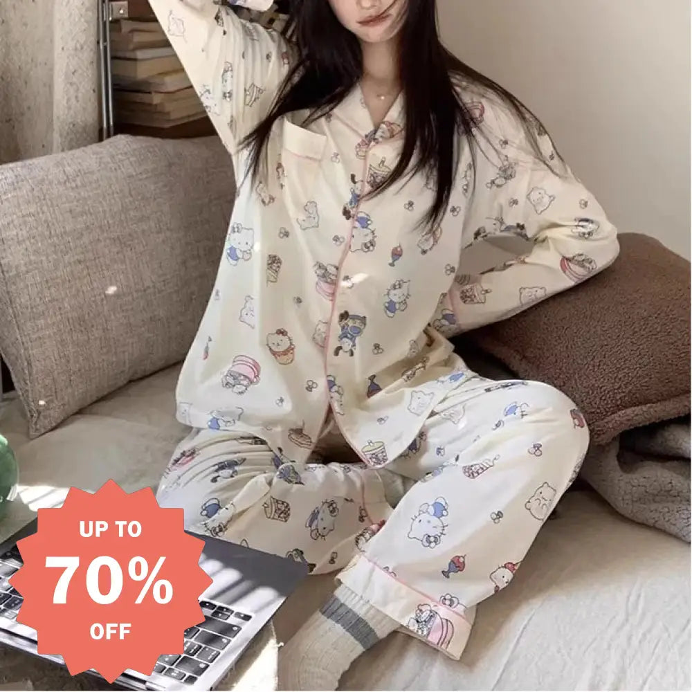 レディース パジャマ 春秋 新作 長袖 長ズボン 女性 コットン 可愛い カジュアル ルームウェア セットアップ 大人 かわいい おしゃれ ID4552 写真通り / M レディース＞セットアップ