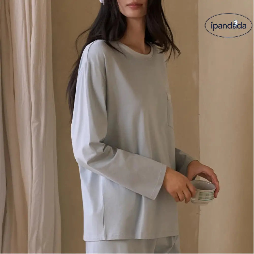 レディース パジャマ 春夏 新作 長袖 ロングパンツ 肌に優しい カジュアル シンプル ポケット付き ルームウェア ID4734