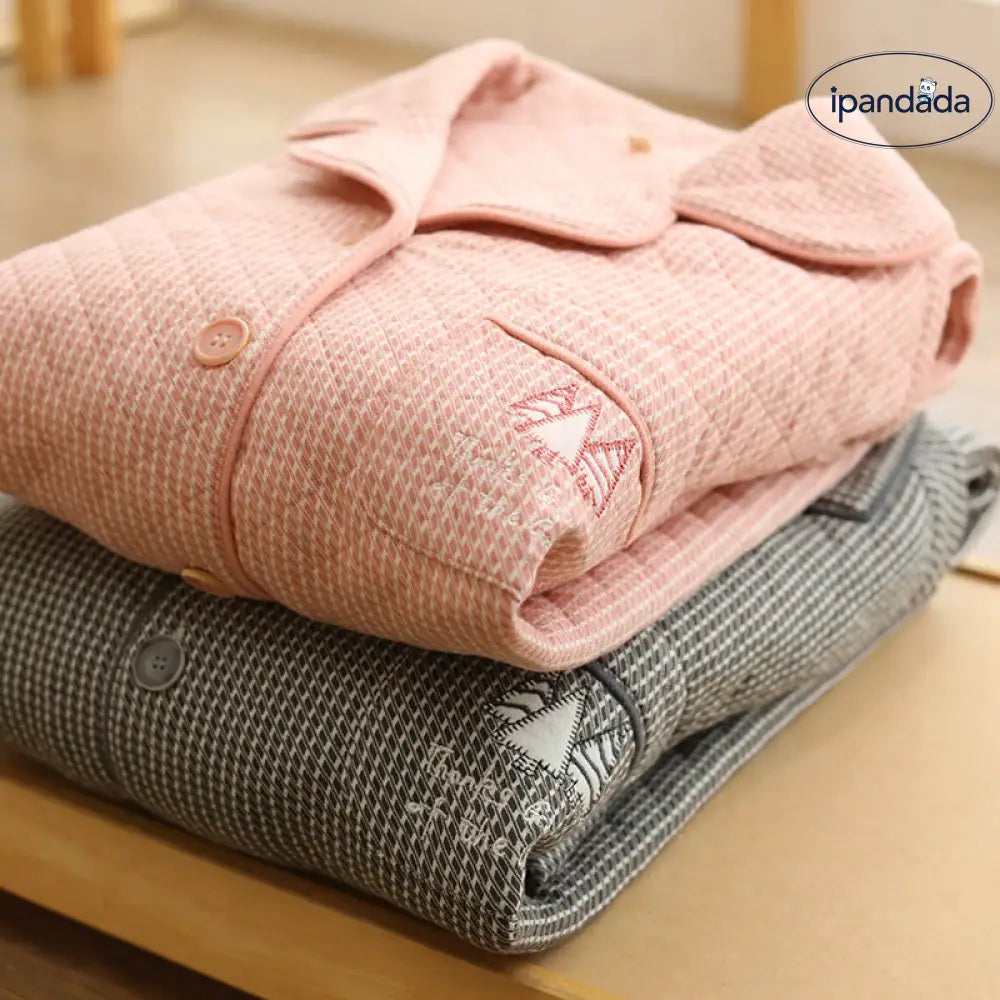 レディース パジャマ 冬用 コットン インサート 厚手 保温 シンプル ゆったり ルームウェア カップルセット カップル クリスマス ギフト ID3156 コーディネート＞ペアルック