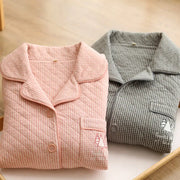 レディース パジャマ 冬用 コットン インサート 厚手 保温 シンプル ゆったり ルームウェア カップルセット カップル クリスマス ギフト ID3156 コーディネート＞ペアルック