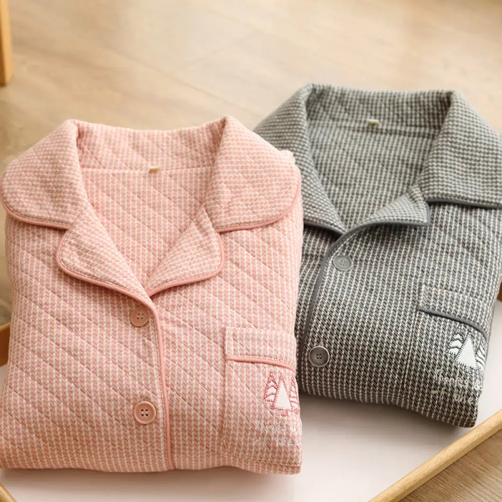 レディース パジャマ 冬用 コットン インサート 厚手 保温 シンプル ゆったり ルームウェア カップルセット カップル クリスマス ギフト ID3156 コーディネート＞ペアルック