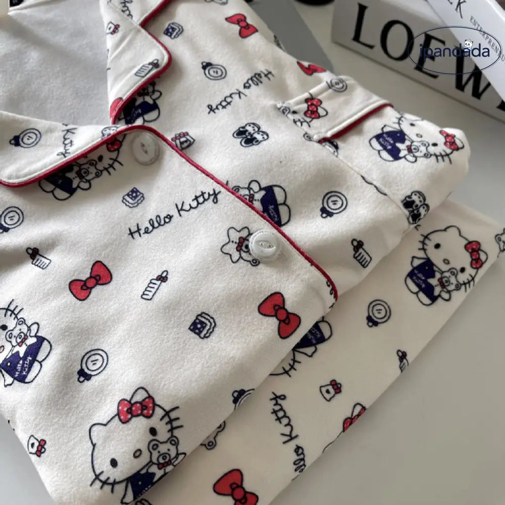 ID503 レディース パジャマセット 春秋冬 長袖 長ズボン かわいい 猫デザイン 可愛い セットアップ ルームウェア ふんわり 柔らかい レディース＞セットアップ