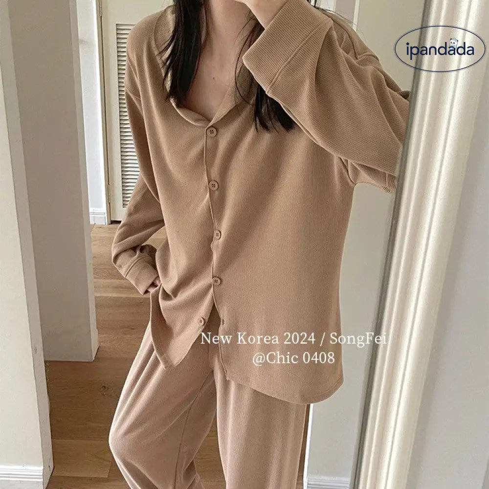 ID1859 レディース レース プルオーバー 秋 長袖 クラウドコットン かわいい 無地 ガールズ ルームウェア 2点セット