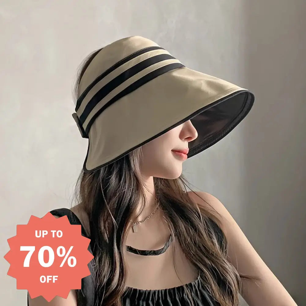 ID1478 レディース サンハット 折りたたみ UVカット 遮光 オープンクラウン 大きめサイズ 通気性良い 日焼け防止 アウトドア カジュアル ハット 3カラー 54cm-62cm