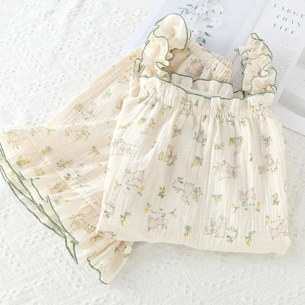 ID982 レディース 夏用 パジャマ セット タンクトップ 半袖 ショートパンツ 薄手 涼感 ルーズフィット かわいい フェミニン 外出着用可 ホームウェア ルームウェア 吸汗速乾 通気性 レディース＞セットアップ