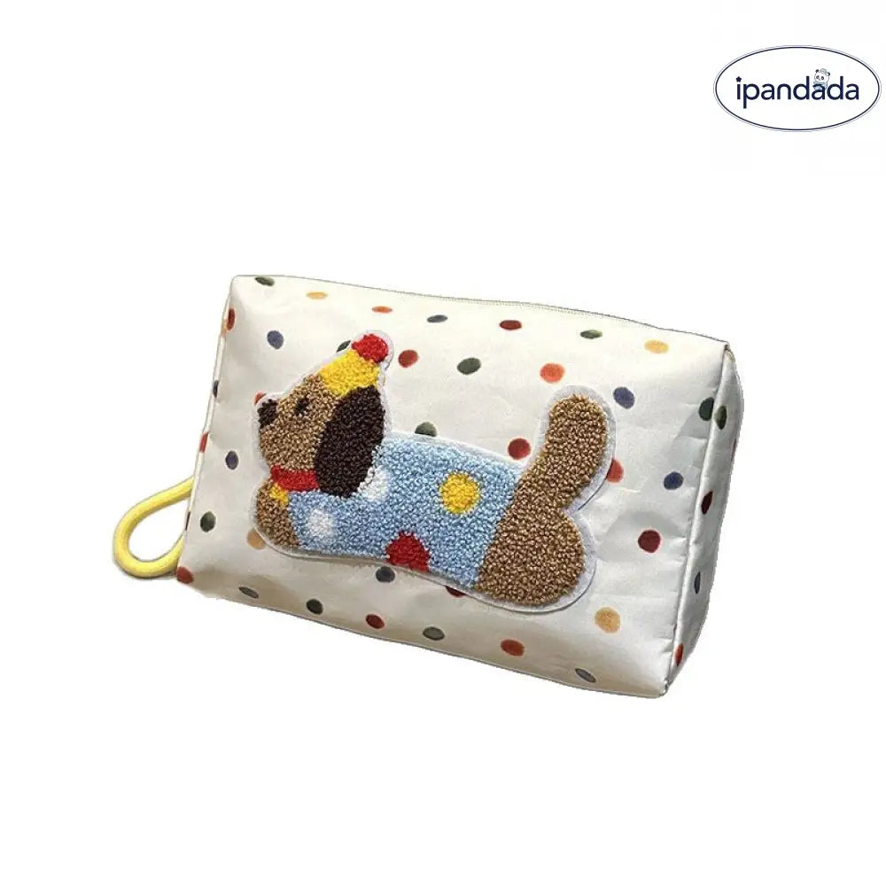 ID1421 レディース 新作 メイクポーチ 大容量 旅行用 わんちゃん プリント 防水素材 スキンケア収納 化粧品整理 機内持ち込み おしゃれ 軽量 コンパクト設計 ギフト対応