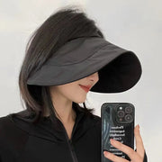 ID1481 レディース 遮光サンハット UVカット 折りたたみ ツバ広 コンパクトロール アウトドア 帽子 おしゃれ 軽量 通気性 日焼け防止 2色