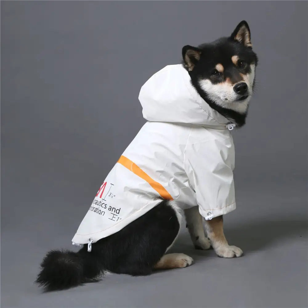 レインコート かっこいい 犬用 雨カッパ ピカジャケ 犬レインコート ペットジャケット 着せやすい 夜道 軽量 お出掛け 散歩 光る ホワイト / S ペット用品＞ウェア