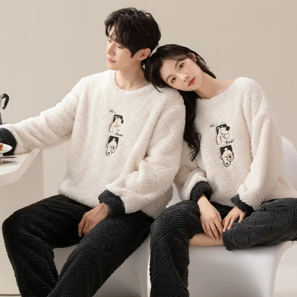 ペア パジャマ 大人 着ぐるみ パジャマ 冬 可愛い 熊 もこもこ パジャマ 着る毛布 カップル お揃い 上下セット フランネル 冬物 防寒 カップル ペア ルームウエア ペアお揃い ふわふわ ゆったり 寝巻き 防寒対策 レディース