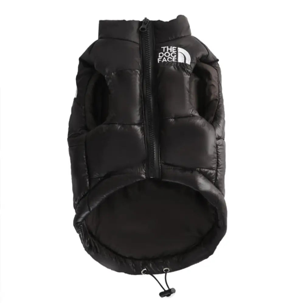 犬服 冬 暖かい 防寒 ダウンベスト ファスナー ベスト 着せやすい ドッグウェア 小型犬 中型犬 散歩 かっこいい 簡単着脱 アウター THE DOG FACE 男の子 女の子 ブラック / S（対応体重1.5-2.5KG）