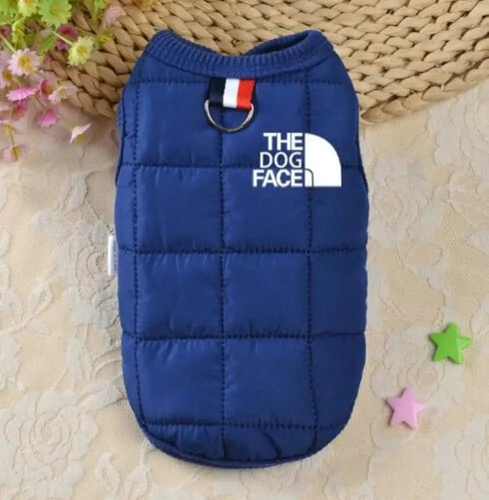 犬の服 ドッグフェイス リードフック付き ベスト コート XS~2XL 犬服 the dog face ペットウェア アウター 中ボア おしゃれ 可愛い 小型犬 中型 衣装 ブルー / XS ペット用品＞ウェア