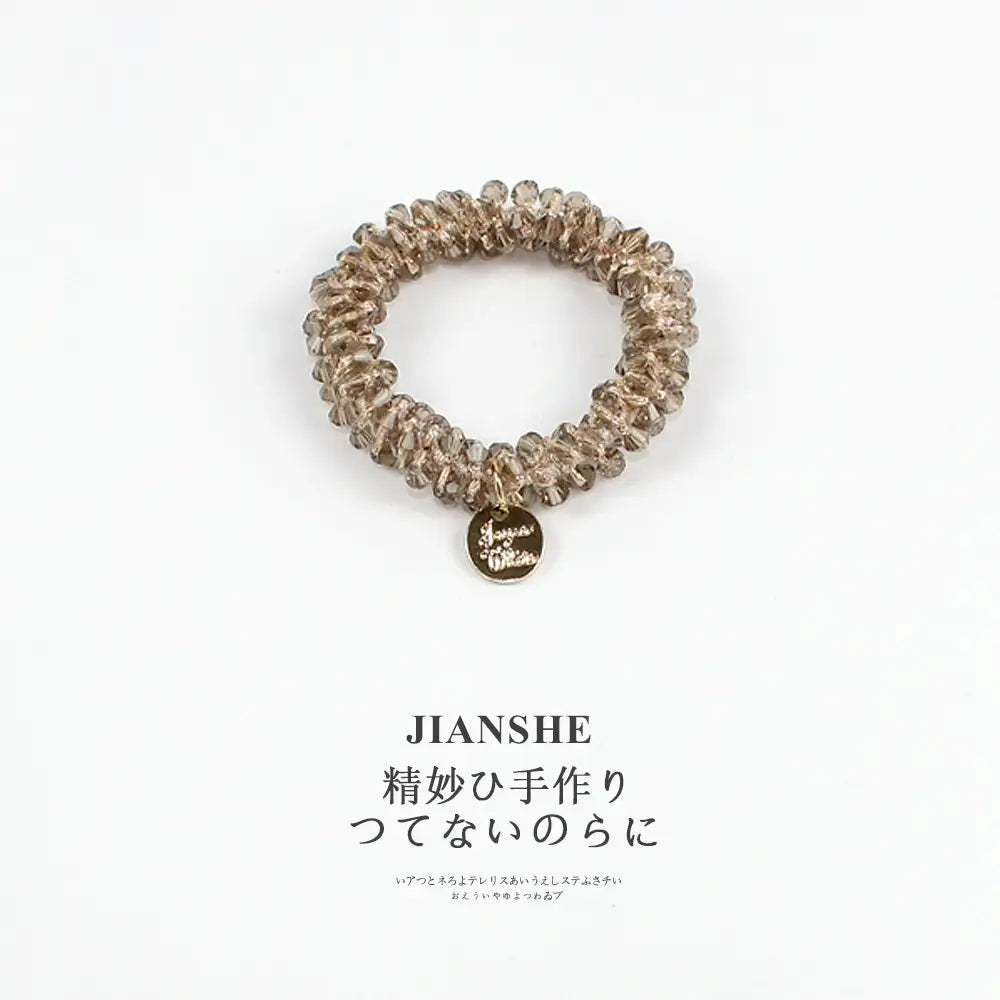 ヘアゴム きらり ガラスビーズ パール 可愛い おしゃれ アクセサリー ヘアアクセサリー 華やか 大人 まとめ髪 髪留め プレゼント ID2312 グレー