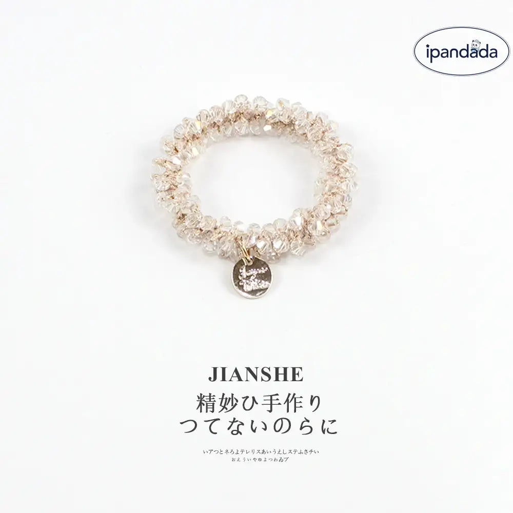 ヘアゴム きらり ガラスビーズ パール  可愛い おしゃれ アクセサリー ヘアアクセサリー 華やか 大人 まとめ髪 髪留め プレゼント ID2312