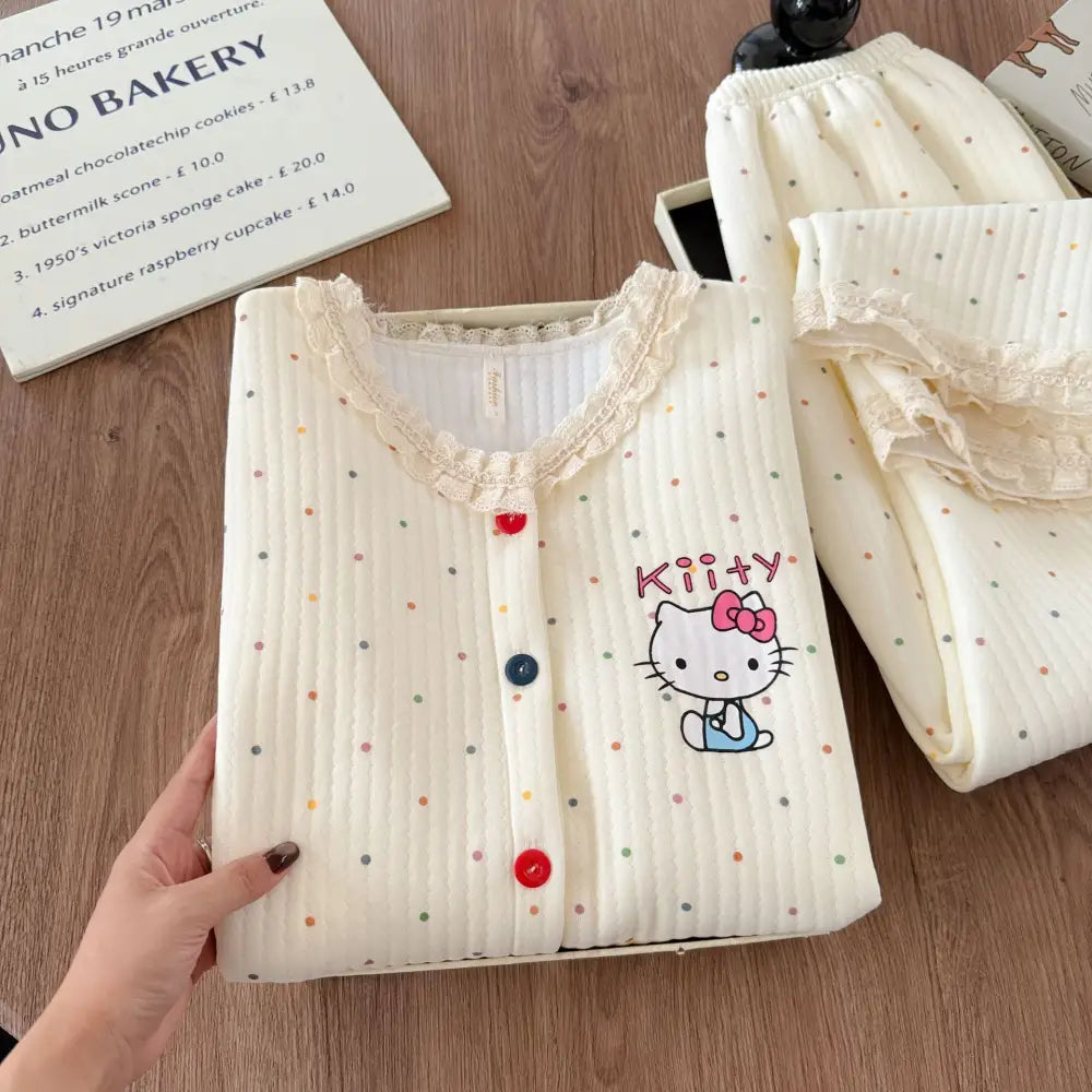 レース 花柄 うさぎ パジャマ セット エアーウェーブ 保温 かわいい 可愛い ルームウェア 部屋着 防寒 かわいい 2点セット ID4052 タイプ⑤ / M レディース＞セットアップ