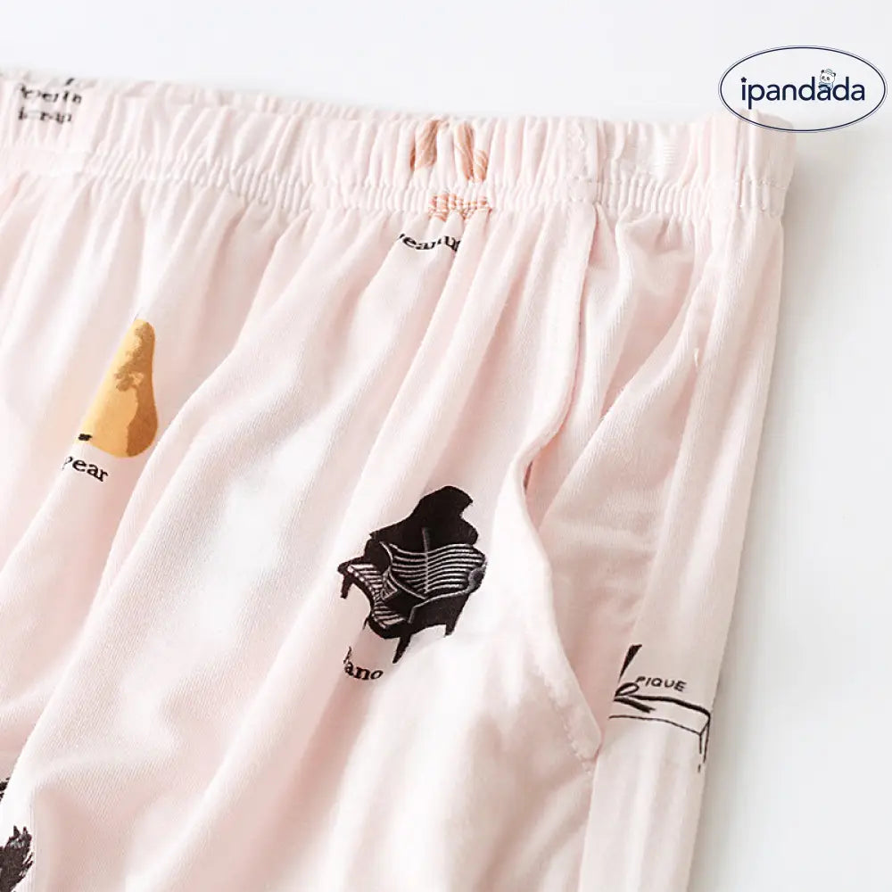ID1505 日本風 春 夏 レディース モダール パジャマセット 半袖 ショートパンツ キャラクター 丸首 ゆったり ルームウェア 2点セット
