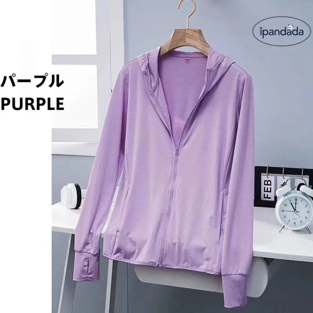 ID1702 日焼け防止 UVカットUPF50+ 超軽量ストレッチウェア 接触冷感・通気性抜群 3D立体裁断 5サイズ展開（S～4XL） シルク肌触り 洗濯機OK アウトドア/通勤/レジャー対応 5色展開（ホワイト・ブルー・グレー・ピンク・パープル） 汗速乾 微粒子遮断 男女兼用 長時間着用快適