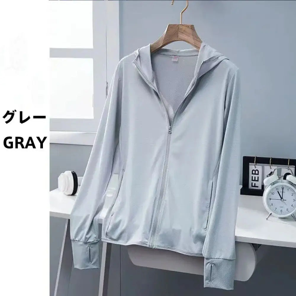 ID1702 日焼け防止 UVカットUPF50 + 超軽量ストレッチウェア 接触冷感・通気性抜群 3D立体裁断 5サイズ展開（S～4XL） シルク肌触り 洗濯機OK アウトドア/通勤/レジャー対応