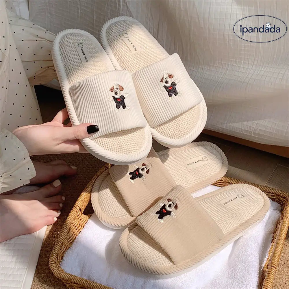 リネン スリッパ ルームウェア 男女兼用 四季用 家庭用 カップル 室内 滑り止め 静音 コットンリネン フローリング 居家用 サンダル ID2774