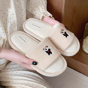 リネン スリッパ ルームウェア 男女兼用 四季用 家庭用 カップル 室内 滑り止め 静音 コットンリネン フローリング 居家用 サンダル ID2774