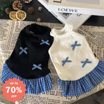 ID730 犬 服 夏 小型犬 子犬 用 薄手 タンクトップ ワンピース リボン ベスト スカート インスタ 風 ヨークシャー テリア ペット用品＞ウェア