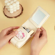 リップポーチ ミラー付き 携帯用 旅行用 ポーチ メイク直し 小型 軽量 メイク収納 保護ケース ID3597