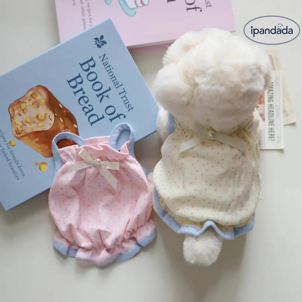 ペット ドット リボン ストラップ ワンピース ナチュラル かわいい 服 犬 猫 小型犬 ベスト 薄手 軽量 夏用 涼しい おしゃれ レース 透け感 春夏 お出かけ 室内用 メッシュ 快適 通気性 ペットウェア キュート デザイン ペット服 小型犬用 ID2133