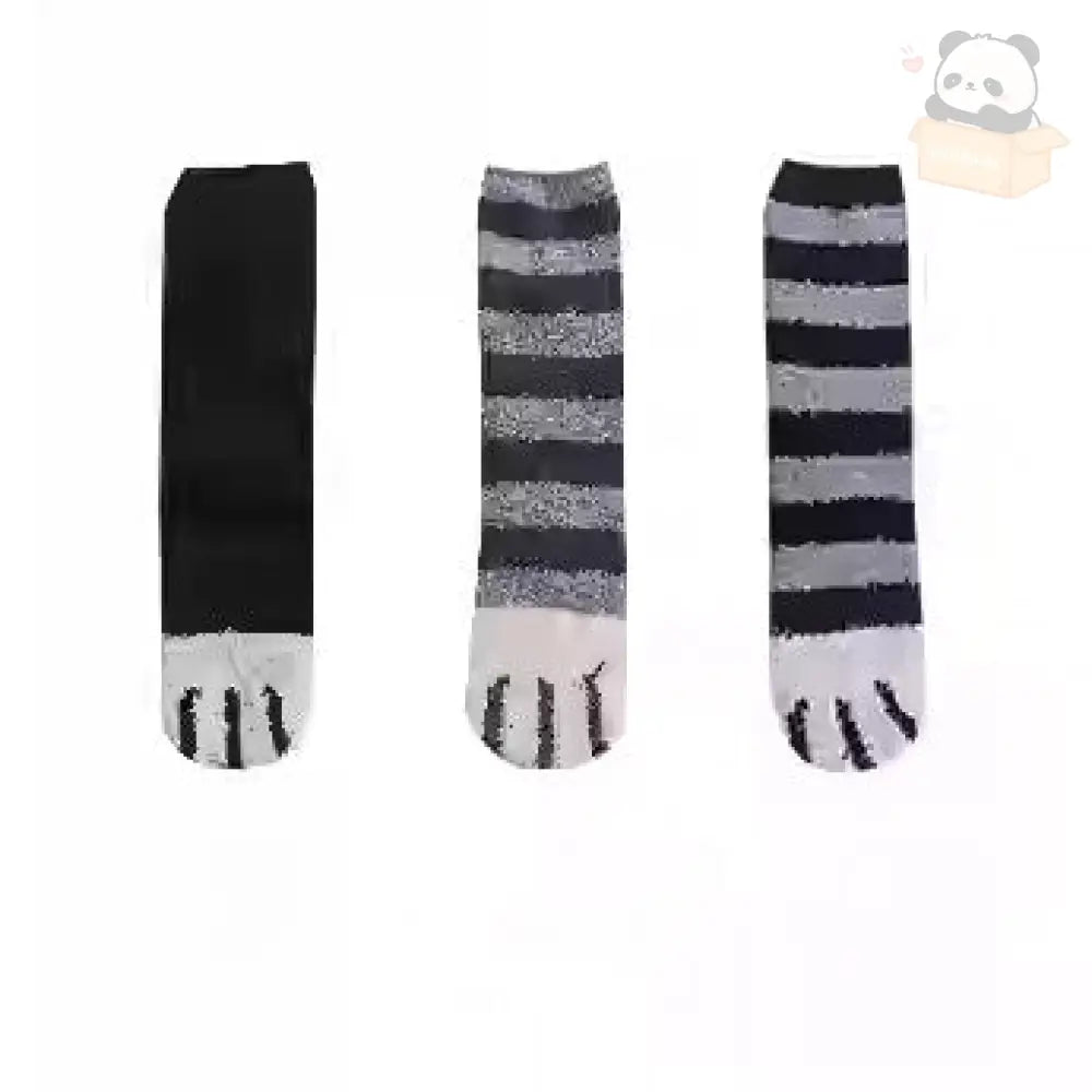 ルームソックス 厚手 猫柄 6足セット 靴下 ソックス かわいい にゃんこ ふわふわ あったか ネコちゃんデザイン もこもこ 冬 レディース プレゼント 3点セットC / フリー グッズ＞ソックス