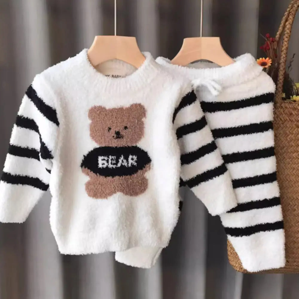 ルームウェア 厚手のネル起毛 親子 もこもこ キッズ パジャマ セットアップ キッズ 男の子 女の子 ルームウェア 上下セット 秋 冬 写真通り / 110cm ベビー＆キッズ＞キッズ