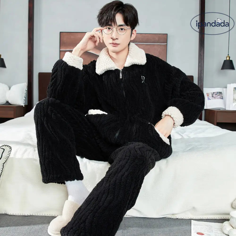 パジャマ メンズ 秋冬用 コーラル フリース 厚手 大きいサイズ 冬用 フランネル 部屋着 セット ID3180