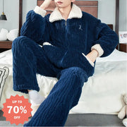 パジャマ メンズ 秋冬用 コーラル フリース 厚手 大きいサイズ 冬用 フランネル 部屋着 セット ID3180