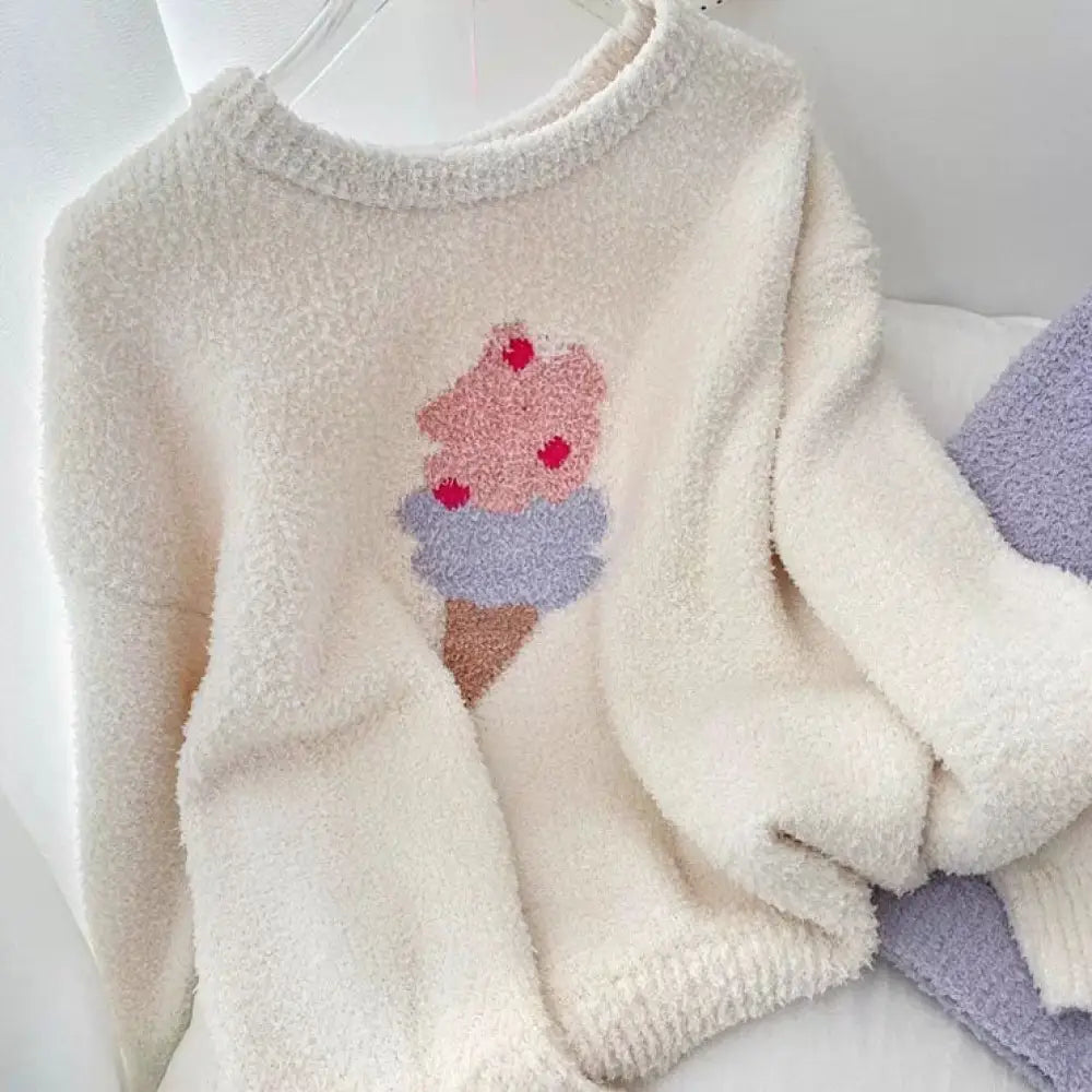 ルームウェア プルオーバー 部屋着 レディース シンプル 大人 おしゃれ かわいい もこもこ ふわふわ あったか 無地 セットアップ 写真通り / M レディース＞セットアップ