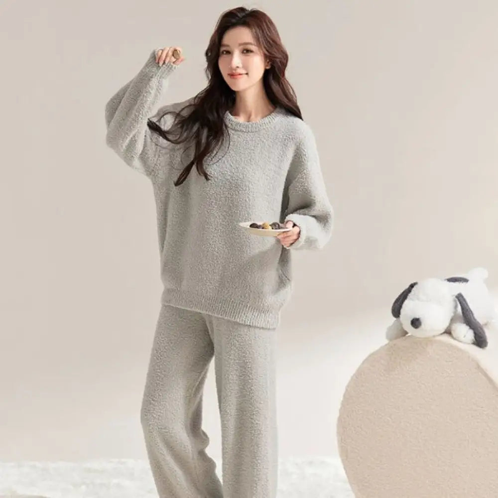 ルームウェア レディース パジャマ もこもこ 上下セット モールニット ふわふわ あったか 部屋着 長袖 秋冬 冬用 かわいい 体型カバー ゆったり おしゃれ 暖かい ルームニット プレゼント ギフト おうち時間 彼女 妻 母 贈り物