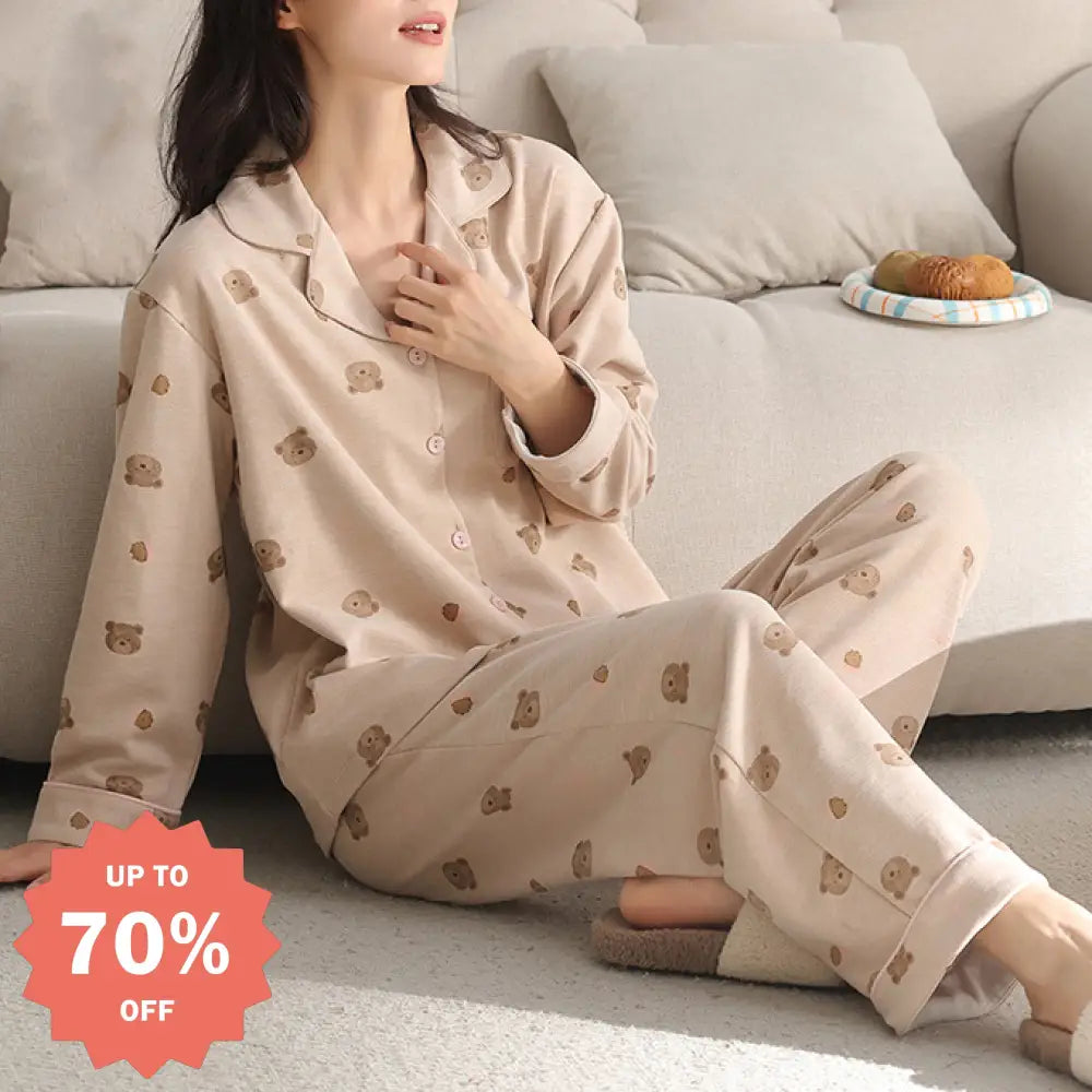 パジャマ レディース 秋冬 長袖 部屋着 セット ID4156