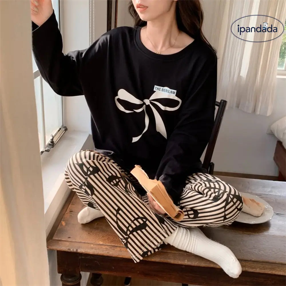 ルームウェア レディース セットアップ 上下セット 春用 夏用 秋用 冬用 長袖 長ズボン ロングTシャツ ロングパンツ 薄手 ポケット かわいい おしゃれ 大きいサイズ ゆったり ID2162