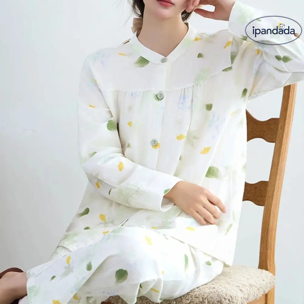 ルームウエア 綿100% レディース パジャマ コットン ダブルガーゼ ポッケトあり 長袖 長ズボン 春 秋 夏 前開き ウエストゴム 上下セット ガーゼ ロングパンツ 部屋着 寝間着 通気性 柔らかい ゆったり 肌触りがいい 快適