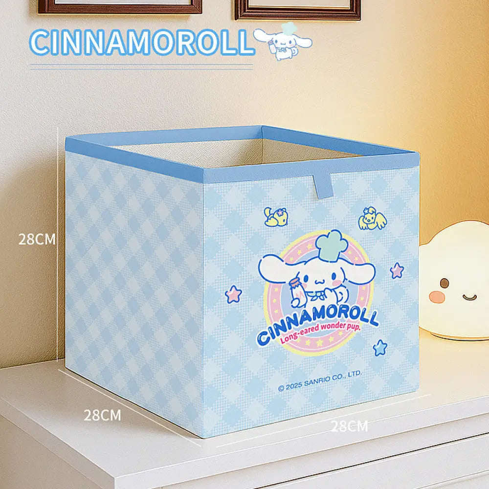 サンリオ 折りたたみ 収納バスケット 家庭用 オフィス 多用途 衣類 文具 雑貨 収納ボックス ID3623 ブルー / 28*28*28cm