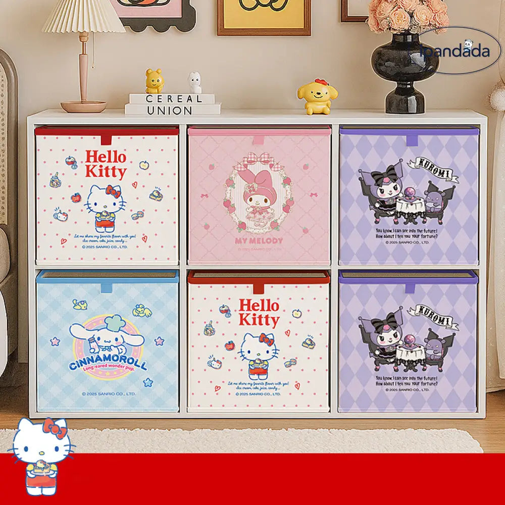 サンリオ 折りたたみ 収納バスケット 家庭用 オフィス 多用途 衣類 文具 雑貨 収納ボックス ID3623