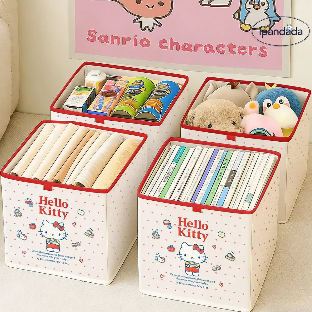サンリオ 折りたたみ 収納バスケット 家庭用 オフィス 多用途 衣類 文具 雑貨 収納ボックス ID3623