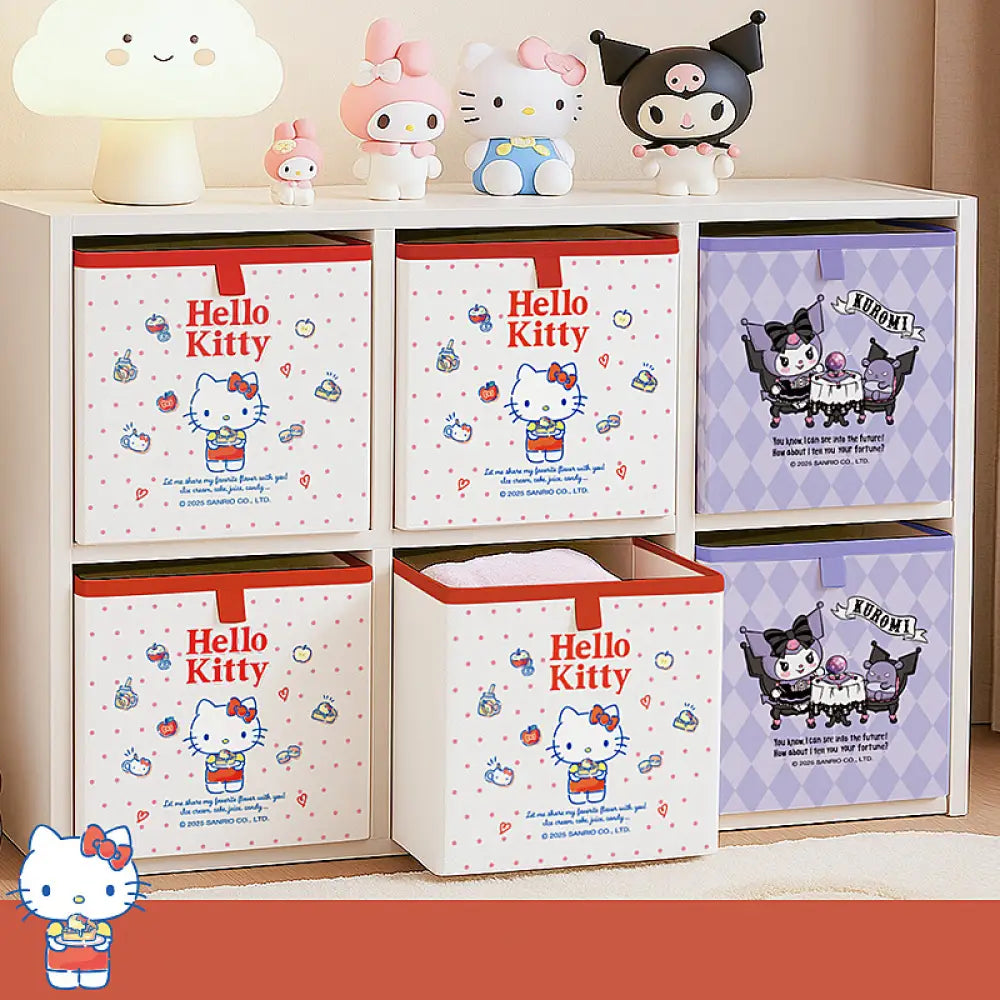 サンリオ 折りたたみ 収納バスケット 家庭用 オフィス 多用途 衣類 文具 雑貨 収納ボックス ID3623