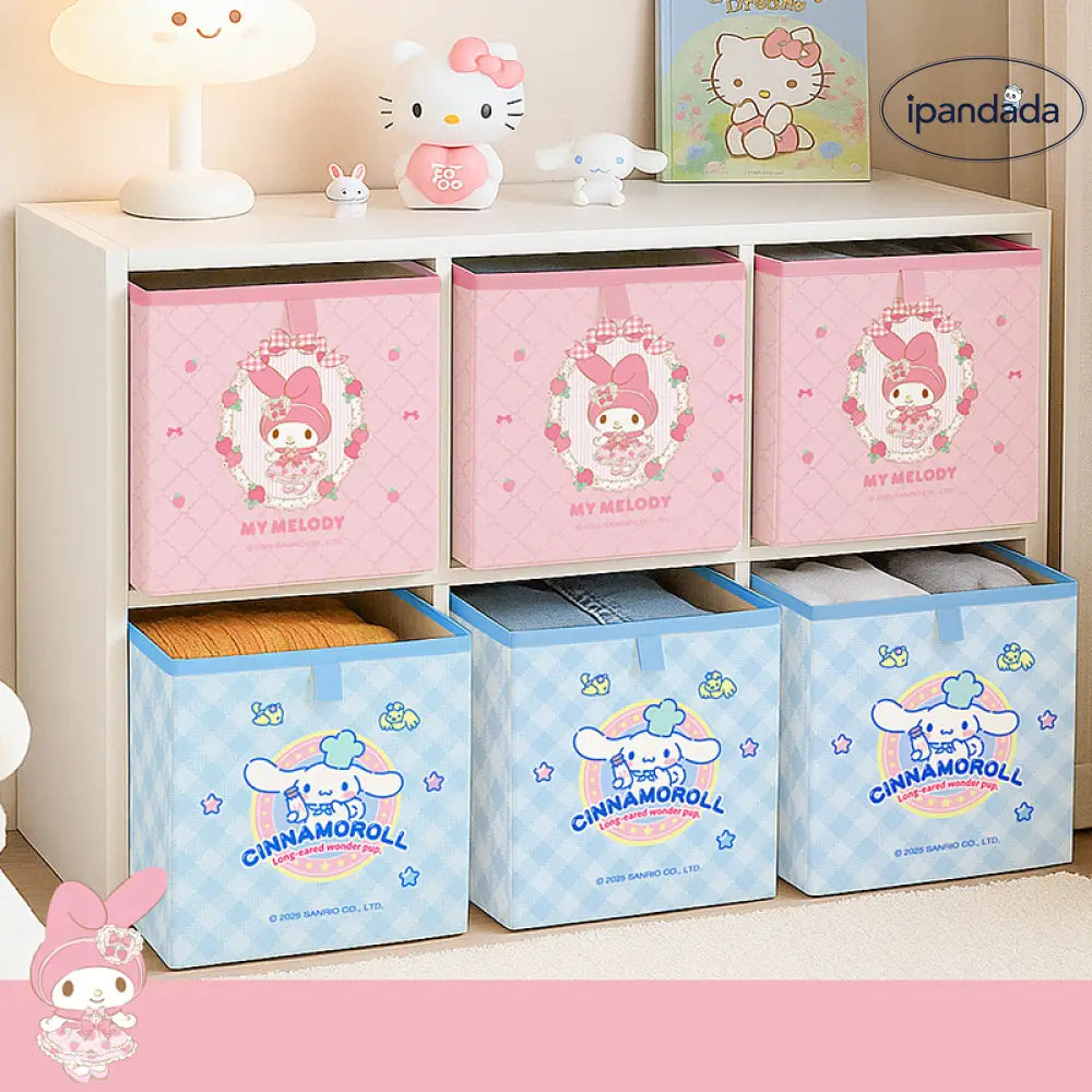 サンリオ 折りたたみ 収納バスケット 家庭用 オフィス 多用途 衣類 文具 雑貨 収納ボックス ID3623