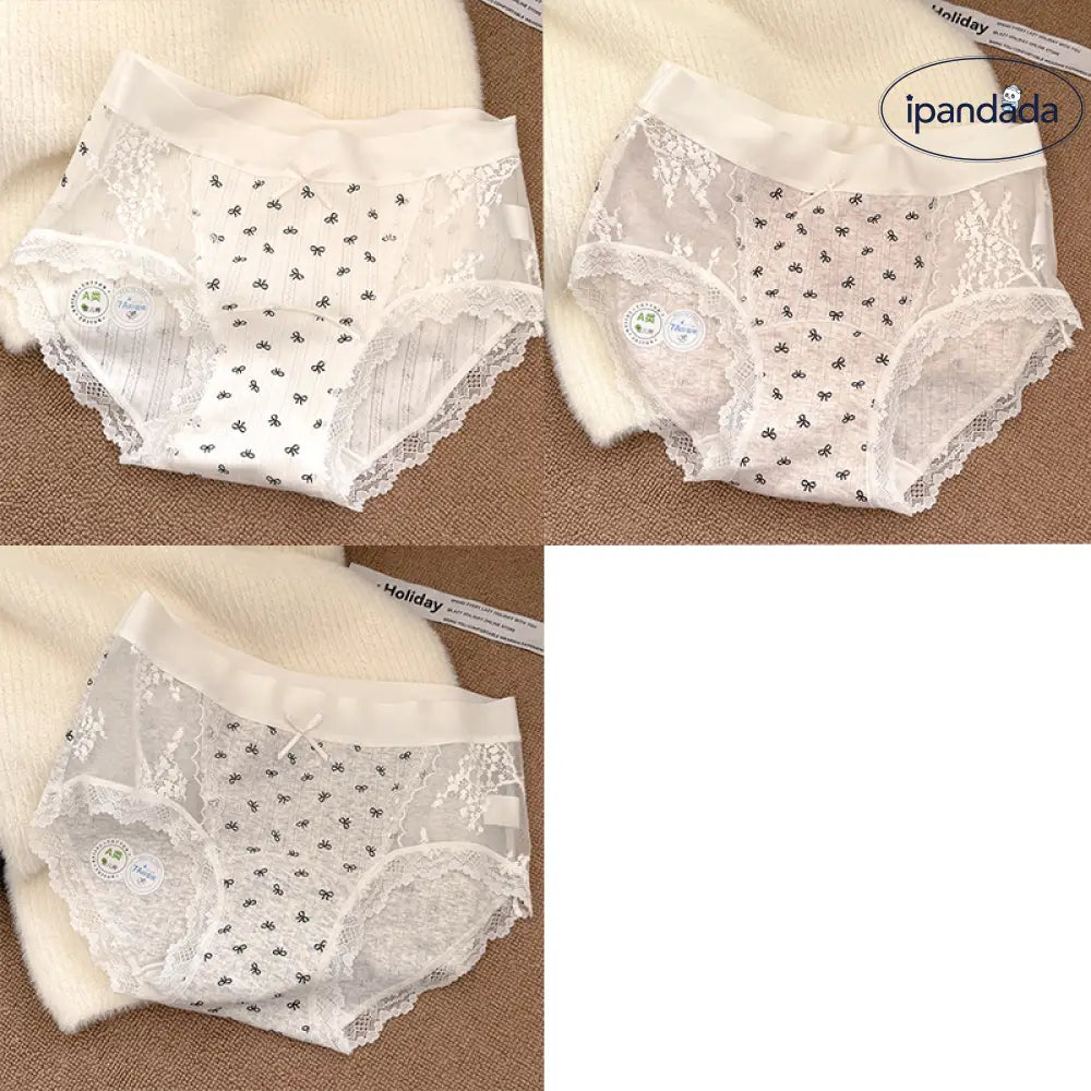 セクシー レース レディース パンティー 女の子用 綿100% 新作 夏用 薄手 ロングクロッチ ずれにくい 三角パンツ ID2201