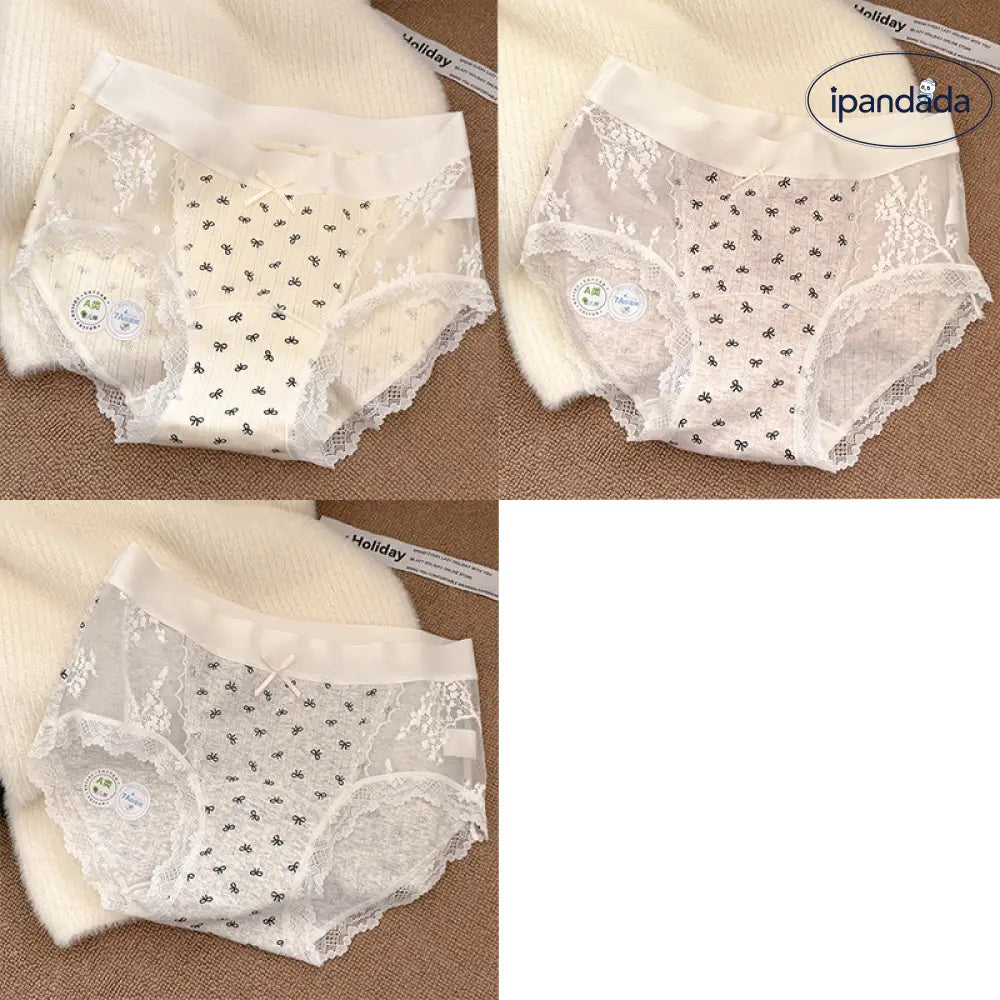セクシー レース レディース パンティー 女の子用 綿100% 新作 夏用 薄手 ロングクロッチ ずれにくい 三角パンツ ID2201