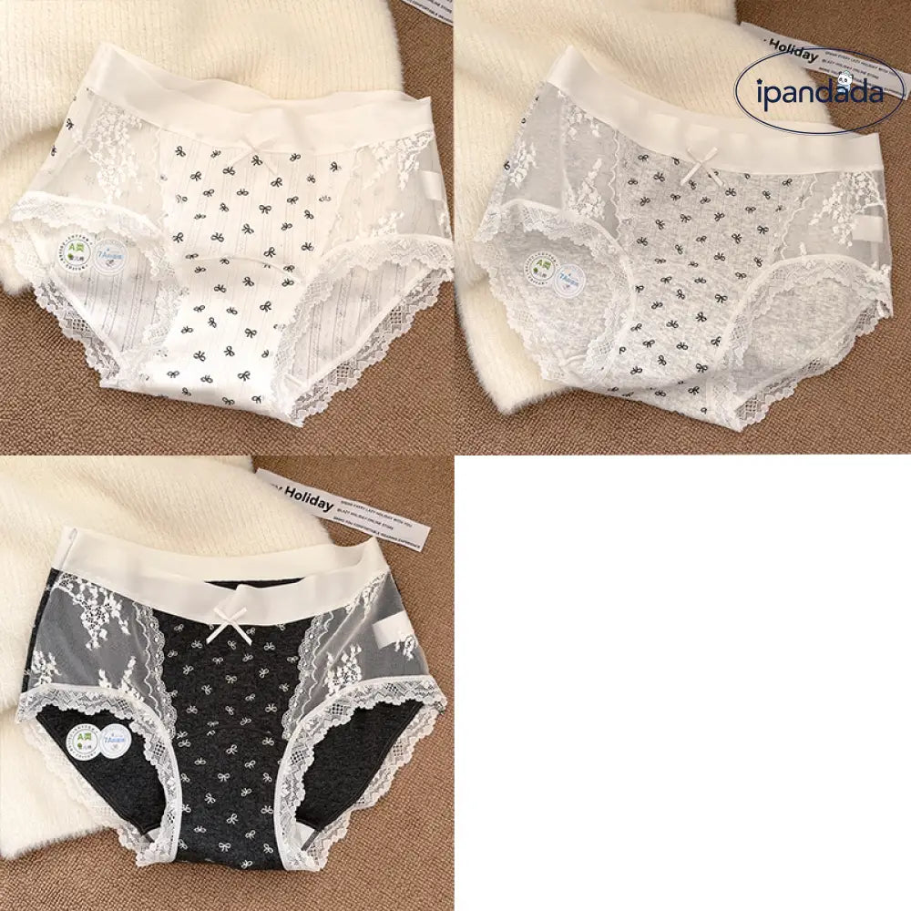 セクシー レース レディース パンティー 女の子用 綿100% 新作 夏用 薄手 ロングクロッチ ずれにくい 三角パンツ ID2201