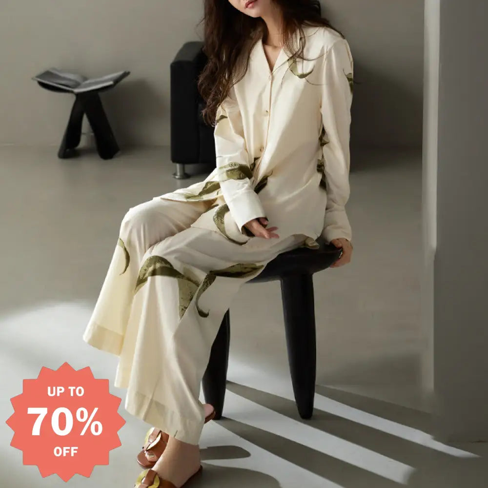 ロングカーディガン パンツ パジャマ セット 春秋 新作 ゆったり おしゃれ ルームウェア 部屋着 長袖 2点セット ID4203 写真通り / S