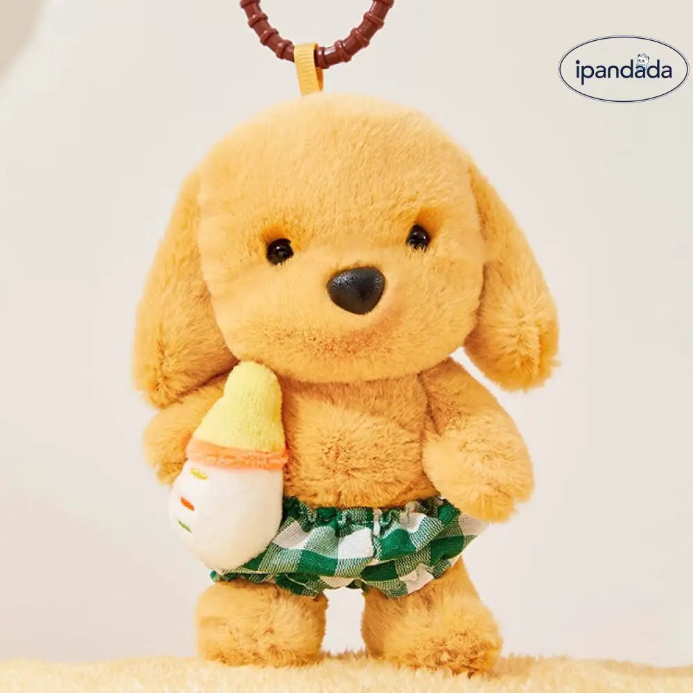 ID1453 シェフ犬のキーホルダー ぬいぐるみ 手のひらサイズ モフモフ素材 安全ストッパー付 ランドセル バッグチャーム ギフト対応 かわいい プレゼントに最適