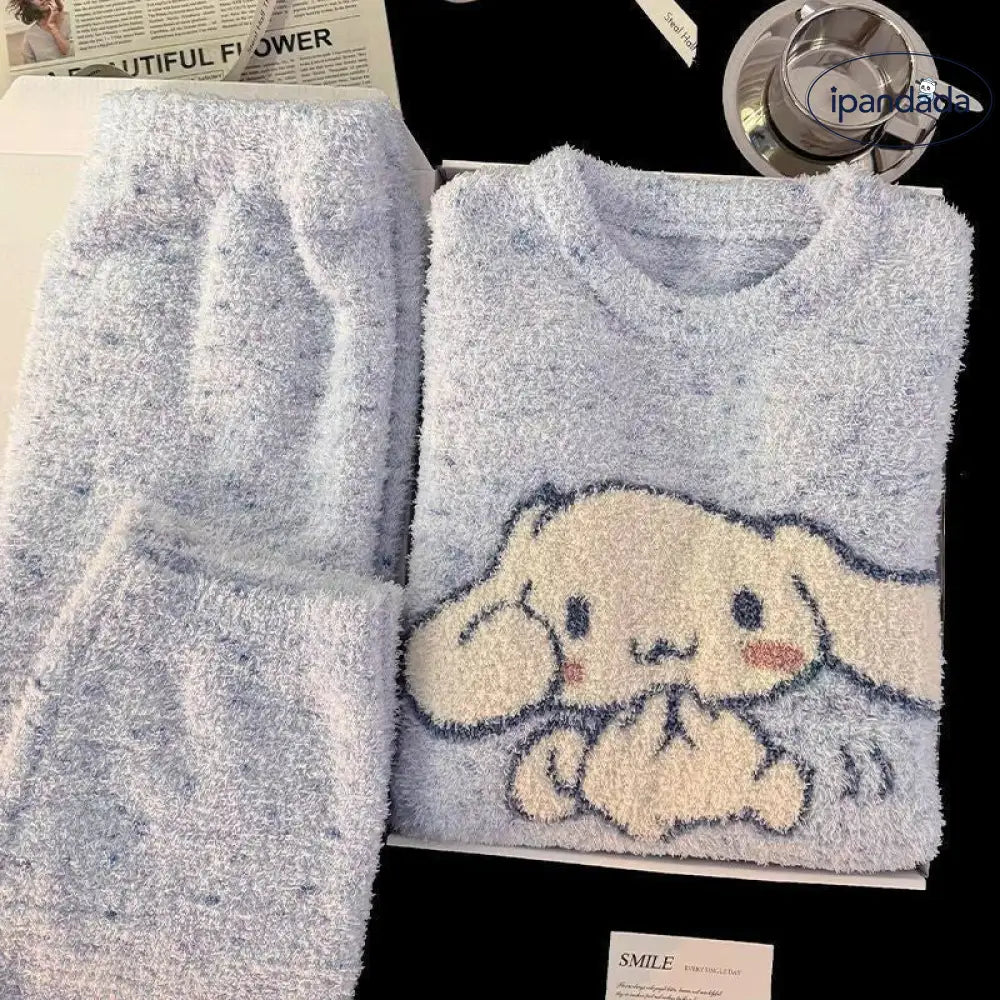 シナモロール パジャマ レディース 秋冬 フリース 厚手 大サイズ 長袖 パンツ ふわふわ ホームウェア セットアップ 暖かい 柔らかい 保温 快適 おしゃれ ルームウェア 自宅用 リラックス レディース用 着心地 ナチュラル ゆったり ID2482